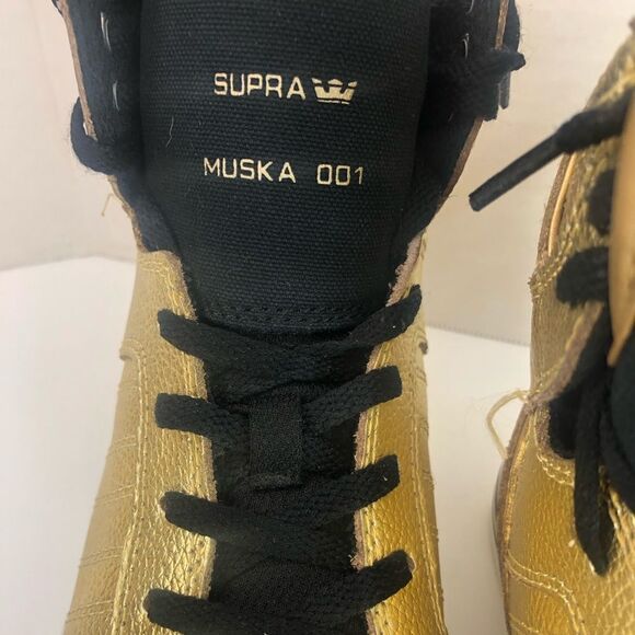 Gold Supra Muska high top sneakers, size 5 - Picture 5 of 13